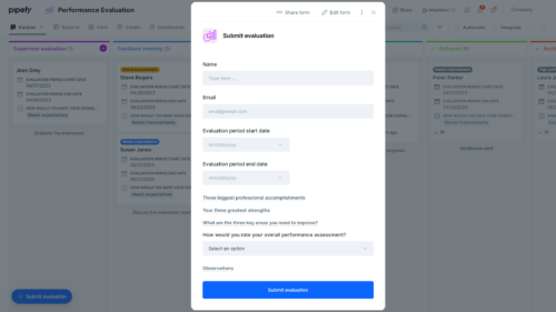 Performance Evaluation Process Template [Free] | Pipefy
