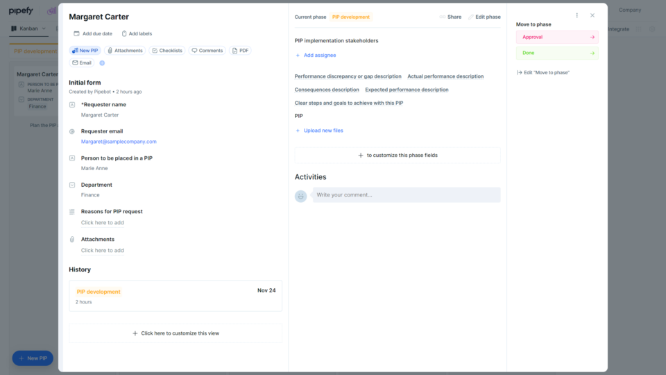 Performance Improvement Plan (PIP) | Pipefy