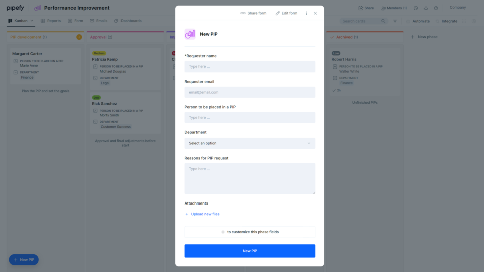 Performance Improvement Plan (PIP) | Pipefy