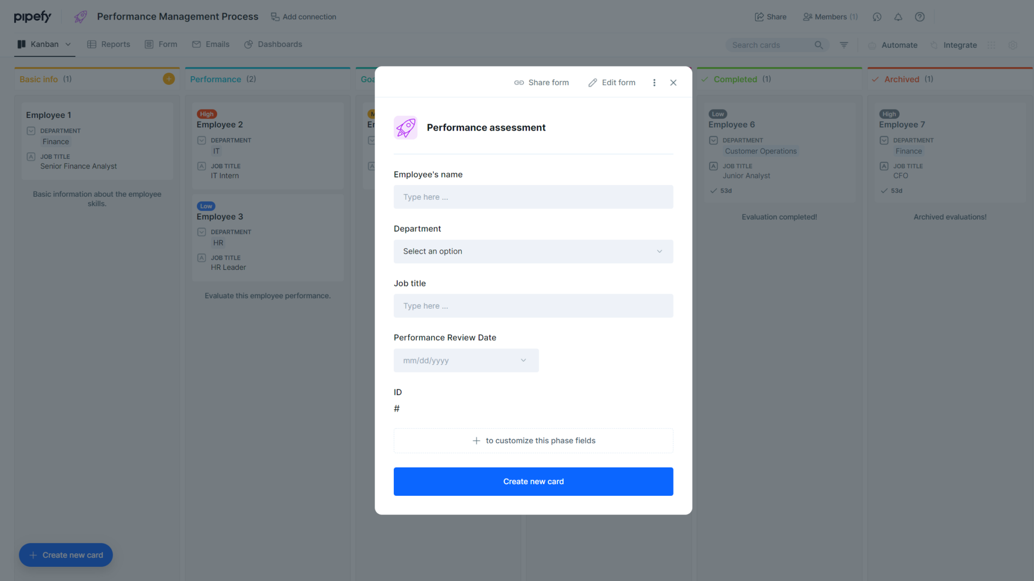 Performance Management Process Template (Free) | Pipefy