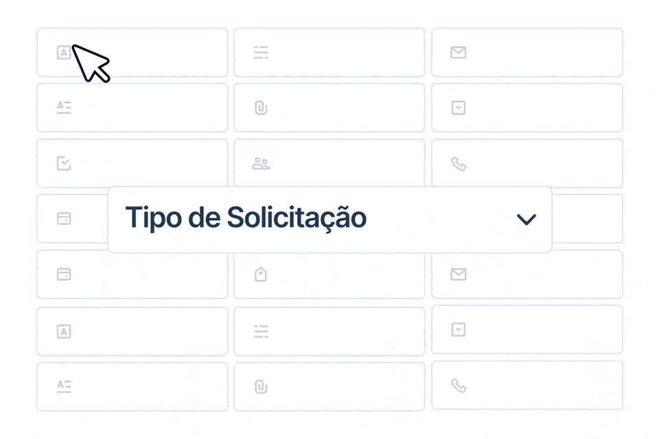 Exemplo de seleção de tipo de solicitação.