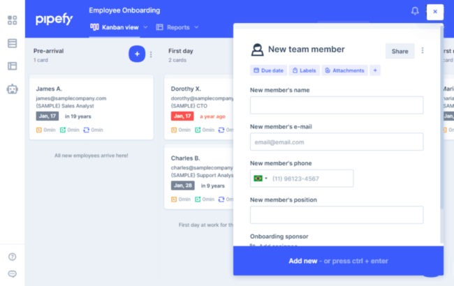 Automating HR processes for onboarding