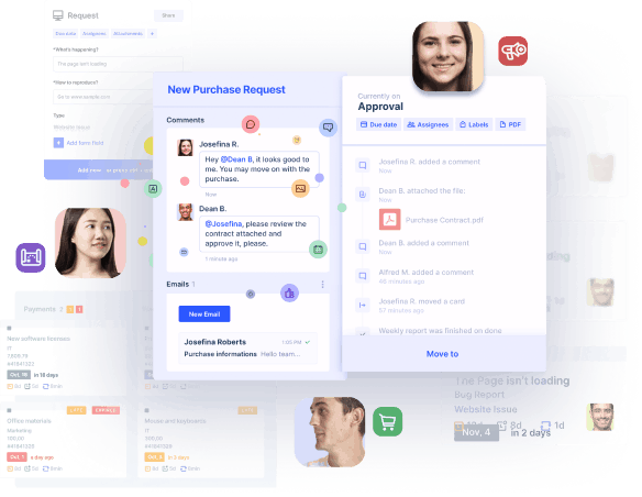 Pipefy card showing a team interacting