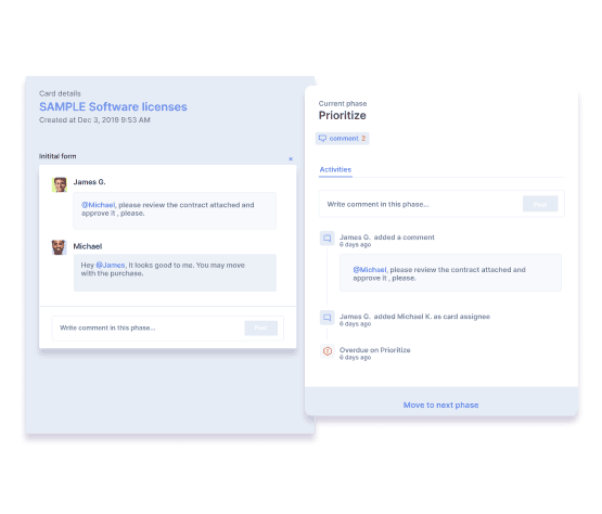 Pipefy open card comments