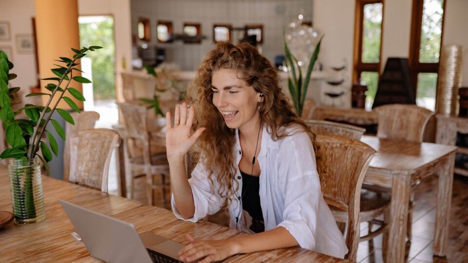 Woman working at home